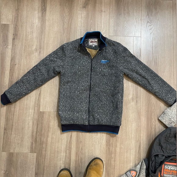 Superdry Vintage Scuba Black Label SIZE L fleece sweater jacket - Picture 3 of 8